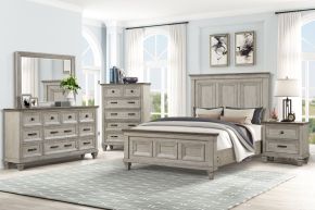 New Classic 00-2114-36N Mariana - 5/0 Queen 6 Piece Bedroom Set (Bed, Dresser, Mirror, Chest, 2 Nightstands) - Gray