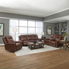 Liberty Furniture 7001CG-UPH-SOLOREC Avery - Sofa With Loveseat & Recliner - Brown