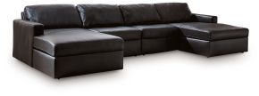 Ashley Furniture 74305S19 Ashley Furniture 74305S19 Modmax II - 4-Piece Double Chaise Sectional - Black