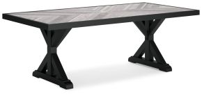 Ashley Furniture P792-625 Beachcroft - Rectangular Dining Table With Umbrella Option - Black / Light Gray