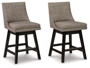 Signature Design by Ashley® D380-424 Tallenger - Light Gray - UPH Swivel Barstool (Set of 2)