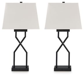 Signature Design by Ashley® L204514 Brookthrone - Metal Table Lamp (Set of 2) - Black