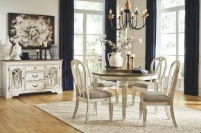 Signature Design by Ashley® D743/35/02(4) Realyn - 5 Pc. - Extension Table, 4 Ribbon Back Side Chairs - White