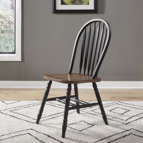 Liberty Furniture 186B-C1000S Liberty Furniture 186B-C1000S Carolina Crossing - Windsor Side Chair - Black / Antique Honey