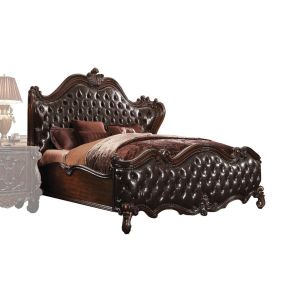 ACME 21114CK ACME 21114CK Versailles - California King Bed - Two Tone Dark Brown Synthetic Leather & Cherry Oak