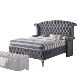 ACME 25816EK Rebekah - Eastern King Bed - Gray Velvet