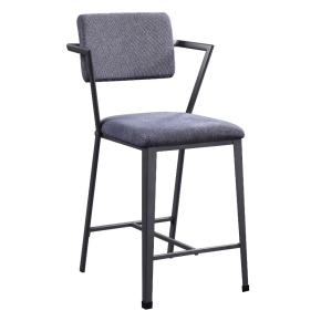 ACME 77907 Cargo - Counter Height Chair (Set of 2) - Fabric & Gunmetal
