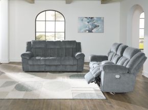 Signature Design by Ashley® 69304/15/18 Tip-off - Slate - 2 Pc. - Power Reclining Sofa, Power Reclining Loveseat