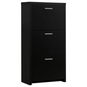 CoasterEssence 900604 Vivian - 3-Drawer Engineered Wood Shoe Cabinet - Black