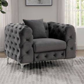 Furniture of America CM6498DG-CH-PK Sapphira - Chair - Dark Gray