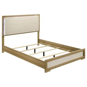 Coaster Fine Furniture 215651Q Hyland - Wood Queen LED Panel Bed - Natural And White
