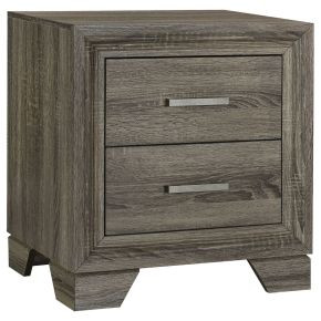 Coaster Fine Furniture 223342 Wright - 2-Drawer Nightstand Bedside Table - Brown Oak