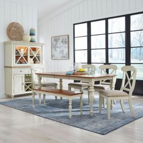 Liberty Furniture 303-CD-O6RLS Ocean Isle - 6 Piece Rectangular Table Set - Natural Pine