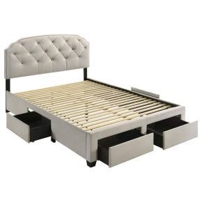 Coaster Fine Furniture 316011QB1 Marianna - Queen Headboard, Drawers & Slats, Box 1 of 2 - Cream