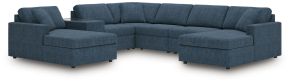 Signature Design by Ashley® 92121S54 Modmax - 7-Piece Sectional With Laf And Raf Corner Chaises And With Storage Console - Ink