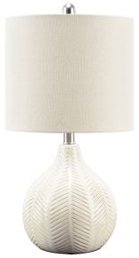 Ashley Furniture L180024 Rainermen - Ceramic Table Lamp - Off White