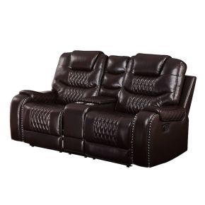 ACME 55416 Braylon - Motion Loveseat With Console - Brown Synthetic Leather