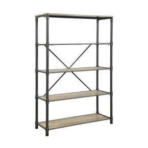 ACME 92200 Itzel - Bookshelf - Antique Oak & Sandy Gray - 71"