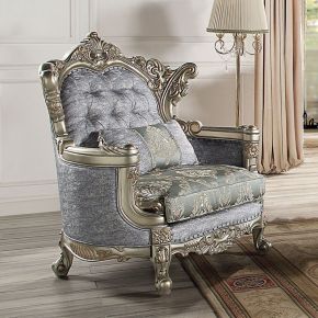 ACME LV01782 Miliani - Chair With Pillow - Fabric & Antique Bronze