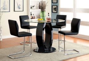 Furniture of America CM3825BK-RPT-TABLE Lodia - Round Counter Height Table - Black