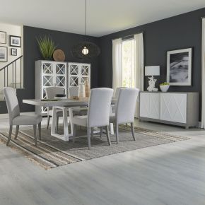 Liberty Furniture 499-DR-72PS Palmetto Heights - 7 Piece Double Pedestal Table Set - White