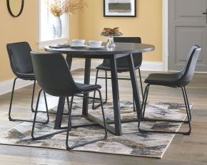 Signature Design by Ashley® D372-16 Centiar - Black / Gray - Round Dining Room Table