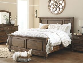 Signature Design by Ashley® B719/31/36/58/56/94/92 Flynnter - Medium Brown - 6 Pc. - Dresser, Mirror, California King Panel Bed, Nightstand