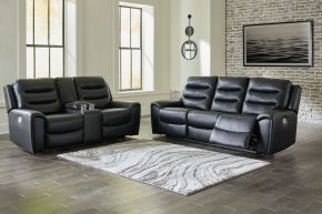 Signature Design by Ashley® 61105/18/15 Warlin - Black - 2 Pc. - Power Reclining Sofa, Loveseat