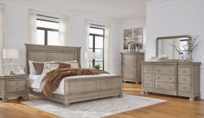 Signature Design by Ashley® B924/31/36/46/58/95/93(2) Lexorne - Gray - 7 Pc. - Dresser, Mirror, Chest, California King Sleigh Bed, 2 Nightstands