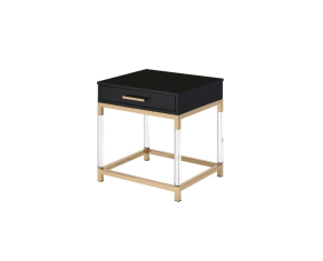 ACME 82347 Adiel - End Table - Black & Gold Finish