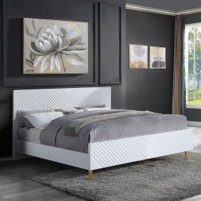 ACME BD01033EK Gaines - Eastern King Bed - White High Gloss