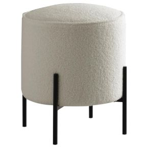 CoasterEveryday 905495 Basye - Round Upholstered Ottoman - Ivory