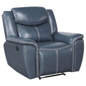Coaster Fine Furniture 610273 Sloane - Upholstered Padded Arm Recliner Chair - Blue