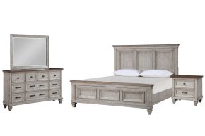 New Classic 00-2114-34N Mariana - 5/0 Queen 4 Piece Bedroom Set (Bed & Dresser & Mirror & Nightstand) - Gray