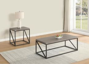 Coaster Fine Furniture 705618-S2 Birdie - 2 Piece Coffee And End Table Set - Sonoma Gray