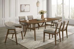 New Classic 40-D2749-R6C Miller - 78" Dining Table With 6 Chairs (4S/2A) - Walnut