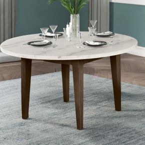 New Classic D1464B-11 Essence - 54" Round Dining Table With Marble Top - Brown