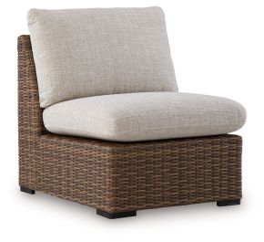 Signature Design by Ashley® PCP610-846 Dolan Creek - Armless Chair With Cushion - Beige / Brown