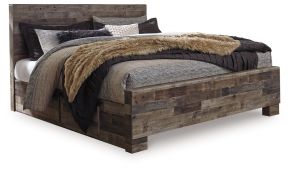 Ashley Furniture B200B44 Derekson - King Panel Bed With 2 Side Storage - Multi Gray