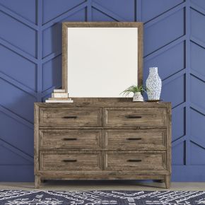 Liberty Furniture 384-BR-DM Ridgecrest - Dresser & Mirror - Light Brown