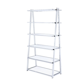 ACME 92455 Coleen - Bookshelf - White High Gloss & Chrome