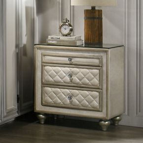 ACME BD02336 Lucienne - Nightstand - Beige Velvet