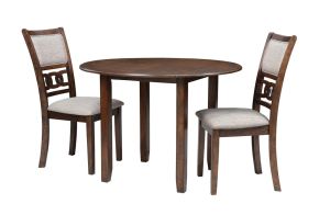 New Classic D1701-40S-CHY Gia - 3 Piece Dining Set (Dining Drop Leaf Table & 2 Chairs) - Cherry
