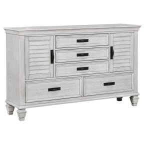 CoasterEssence 205333 Franco - 5-Drawer Dresser - Distressed White