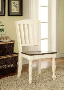 Furniture of America CM3216SC-2PK Harrisburg - Side Chair (Set of 2) - Vintage White / Dark Oak