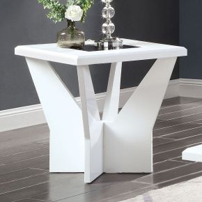 Furniture of America CM4183WH-E Dubendorf - End Table - White