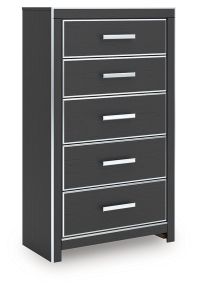 Signature Design by Ashley® PCB3380-46 Zuraleus - Five Drawer Chest - Black