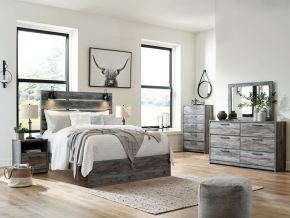 Signature Design by Ashley® B221/31/35/46/157/154/96/91(2) Baystorm - Gray - 8 Pc. - Dresser, Mirror, Chest, Queen Panel Bed, 2 Nightstands