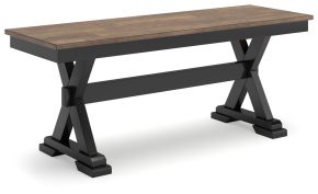 Signature Design by Ashley® D634-00 Wildenauer - Large Dining Room Bench - Brown / Black