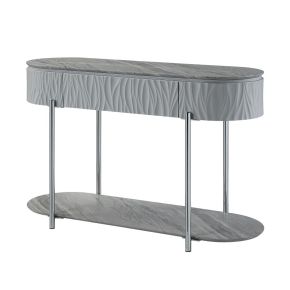 ACME LV02413 Yukino - Sofa Table - Gray High Gloss & Chrome